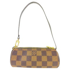 Louis Vuitton Damier Ebene Papillon Mini Wristlet Pouch Bag 3LV128