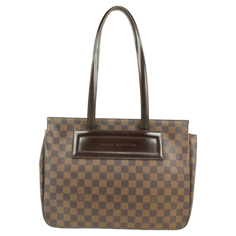 Pre-Owned Louis Vuitton Leather Damier Ebene Vavin PM Tote Bag Red Lining