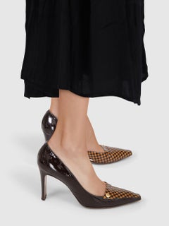 Louis Vuitton Damier Ebene Patent Leather Pumps Size IT 37