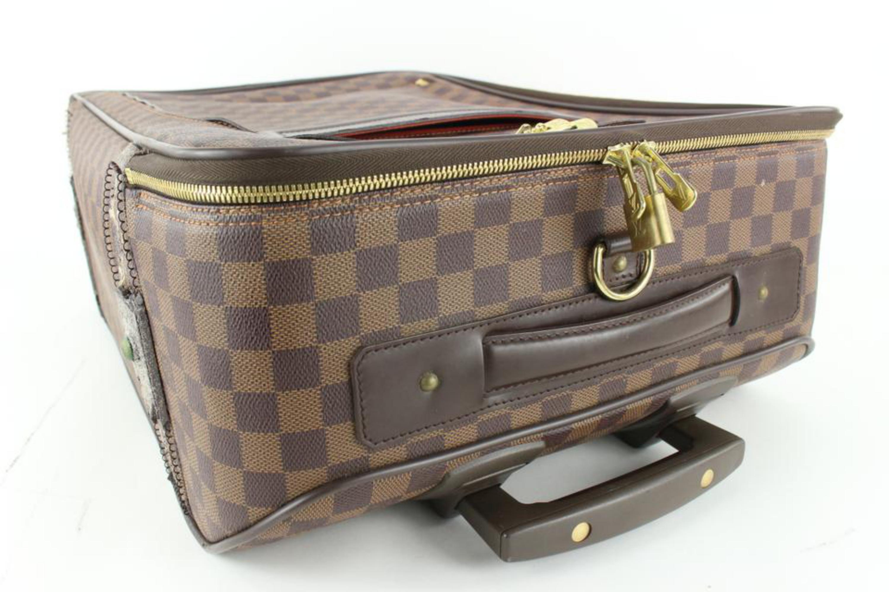 Louis Vuitton Damier Ebene PEgase 55 Rolling Luggage Trolley 6JLV107 In Fair Condition In Dix hills, NY