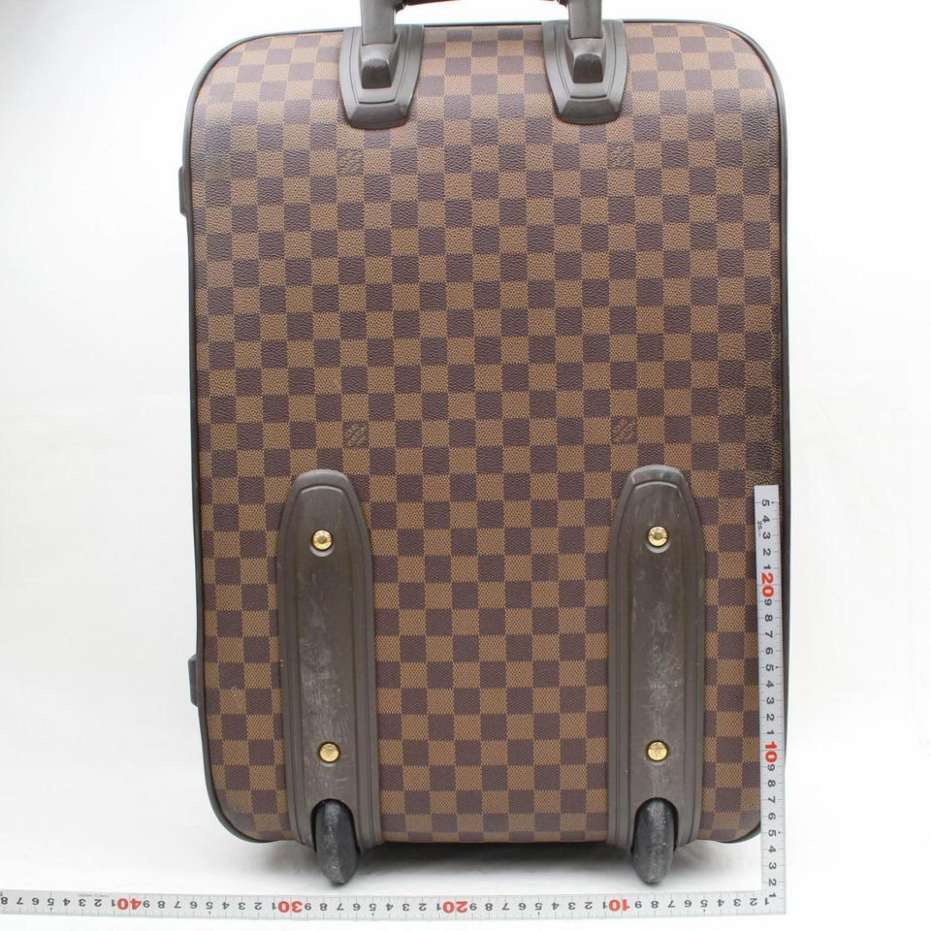 Louis Vuitton Damier Ebene Pegase 55 Rolling Luggage Trolley 869023 Brown Coated 2