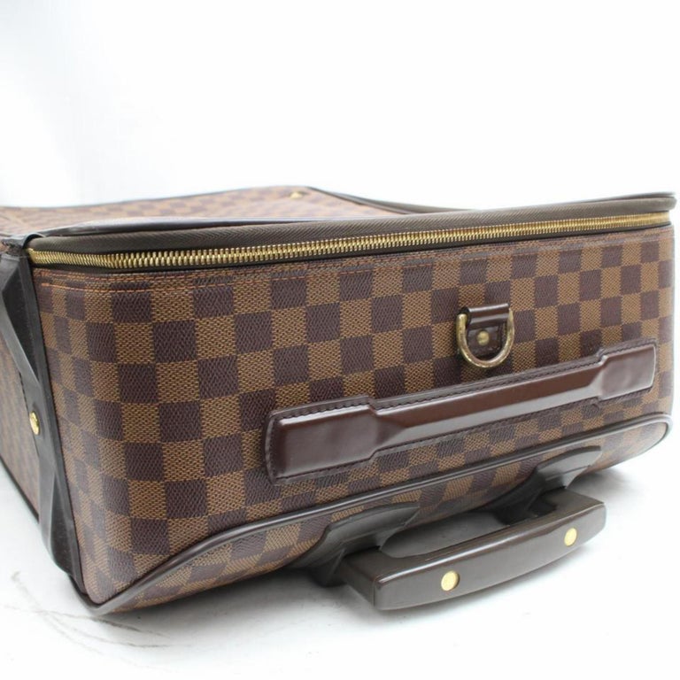 Louis Vuitton Damier Ebene Pegase 55 Rolling Luggage Trolley 869023 Brown Coated For Sale at 1stdibs