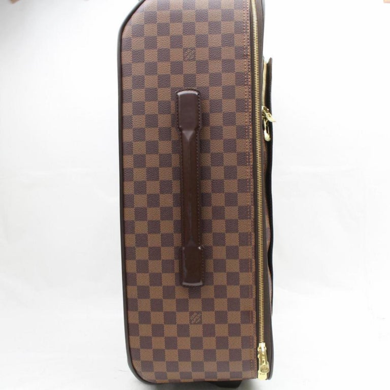 Louis Vuitton Damier Ebene Pegase 55 Rolling Luggage Trolley 869023 Brown Coated For Sale at 1stdibs