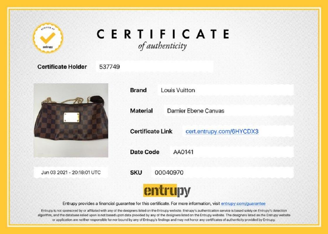 Louis Vuitton Damier Ebene Pochette Eva Bag 620lvs616 For Sale 1