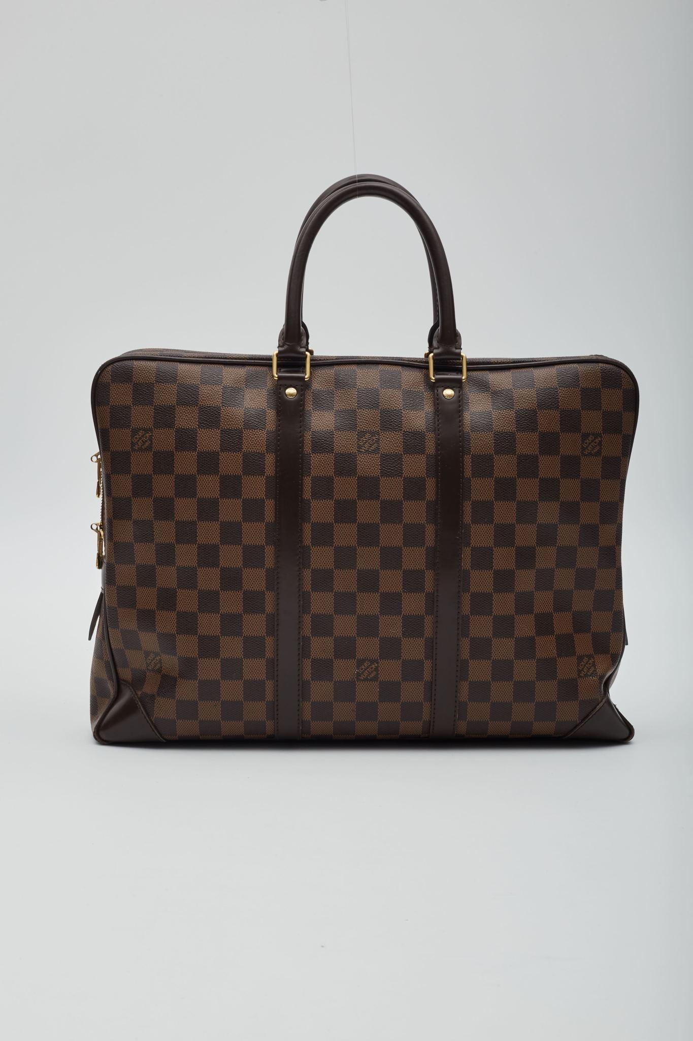 Louis Vuitton Damier Ebene Porte-documents Voyage PM Briefcase Bag In Excellent Condition For Sale In Montreal, Quebec