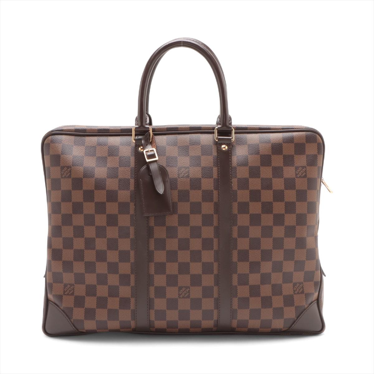 Black Louis Vuitton Damier Ebene Porte Documents Voyage * PREORDER * For Sale