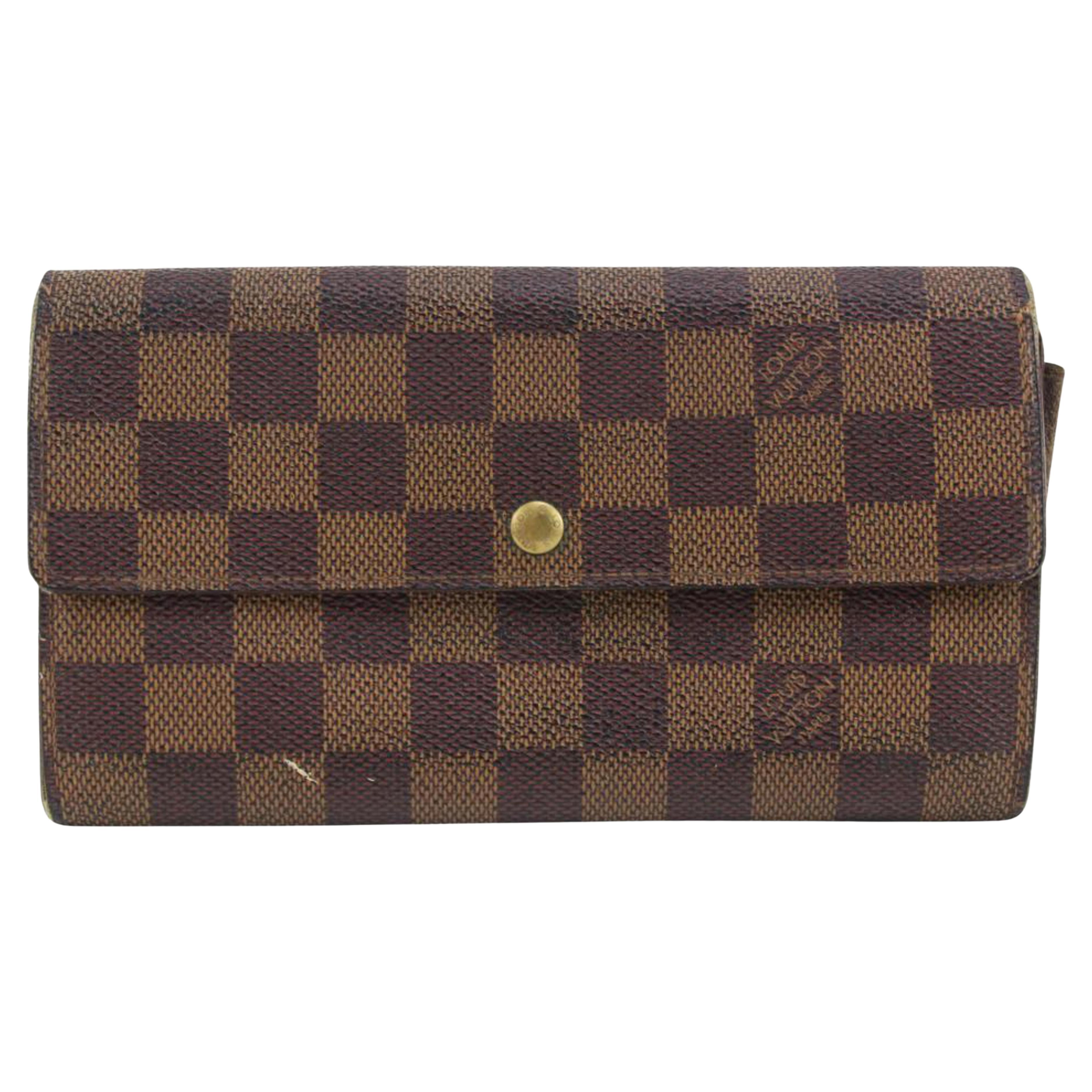 Louis Vuitton Damier Ebene Porte Tresor Long Sarah Wallet 10LV1026