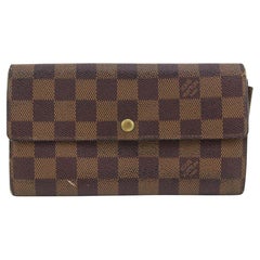 Louis Vuitton Damier Ebene Porte Tresor Long Sarah Wallet 10LV1026