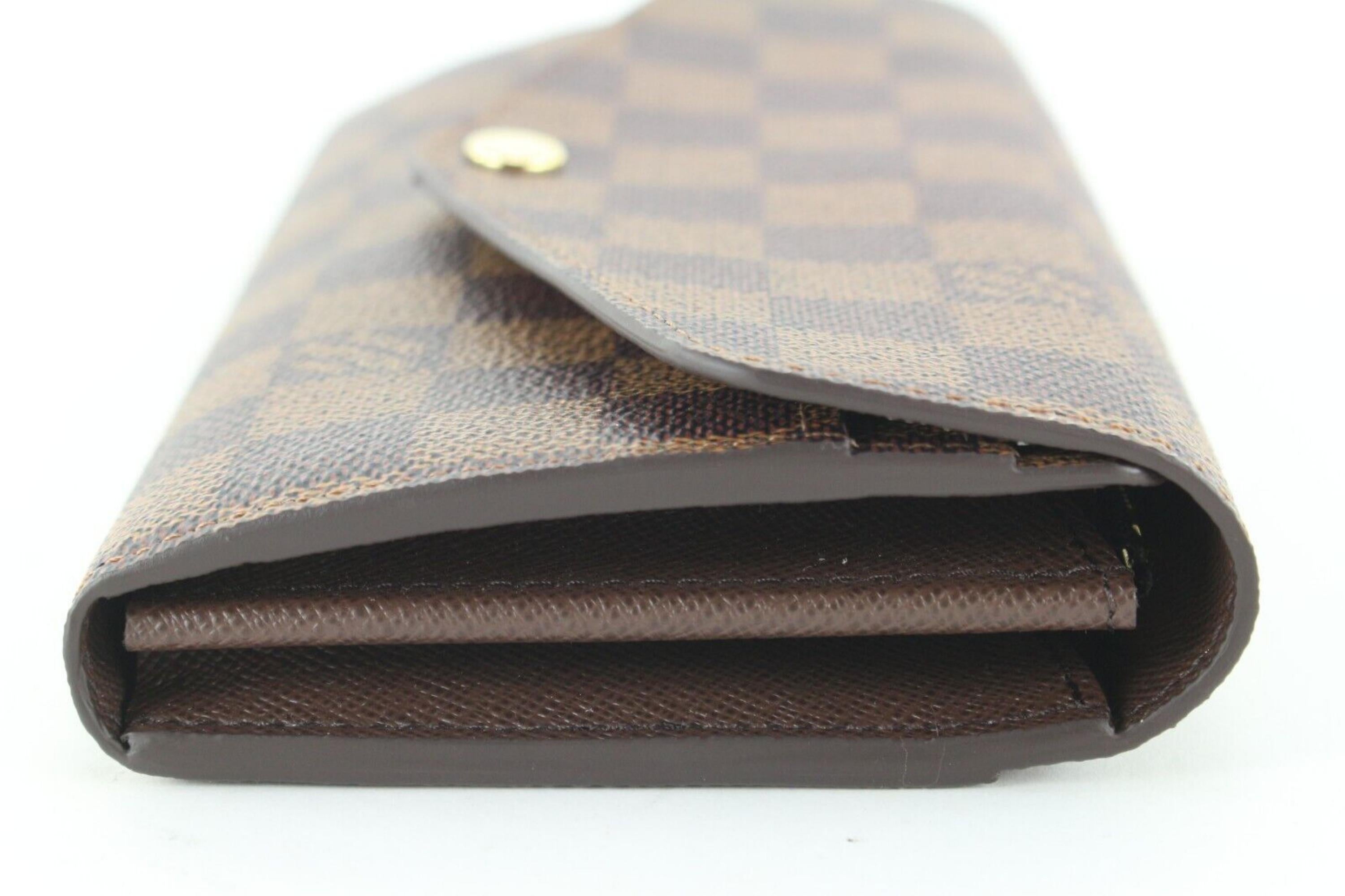Gray Louis Vuitton Damier Ebene Porte Tresor Sarah Flap Wallet 1LK0105 For Sale