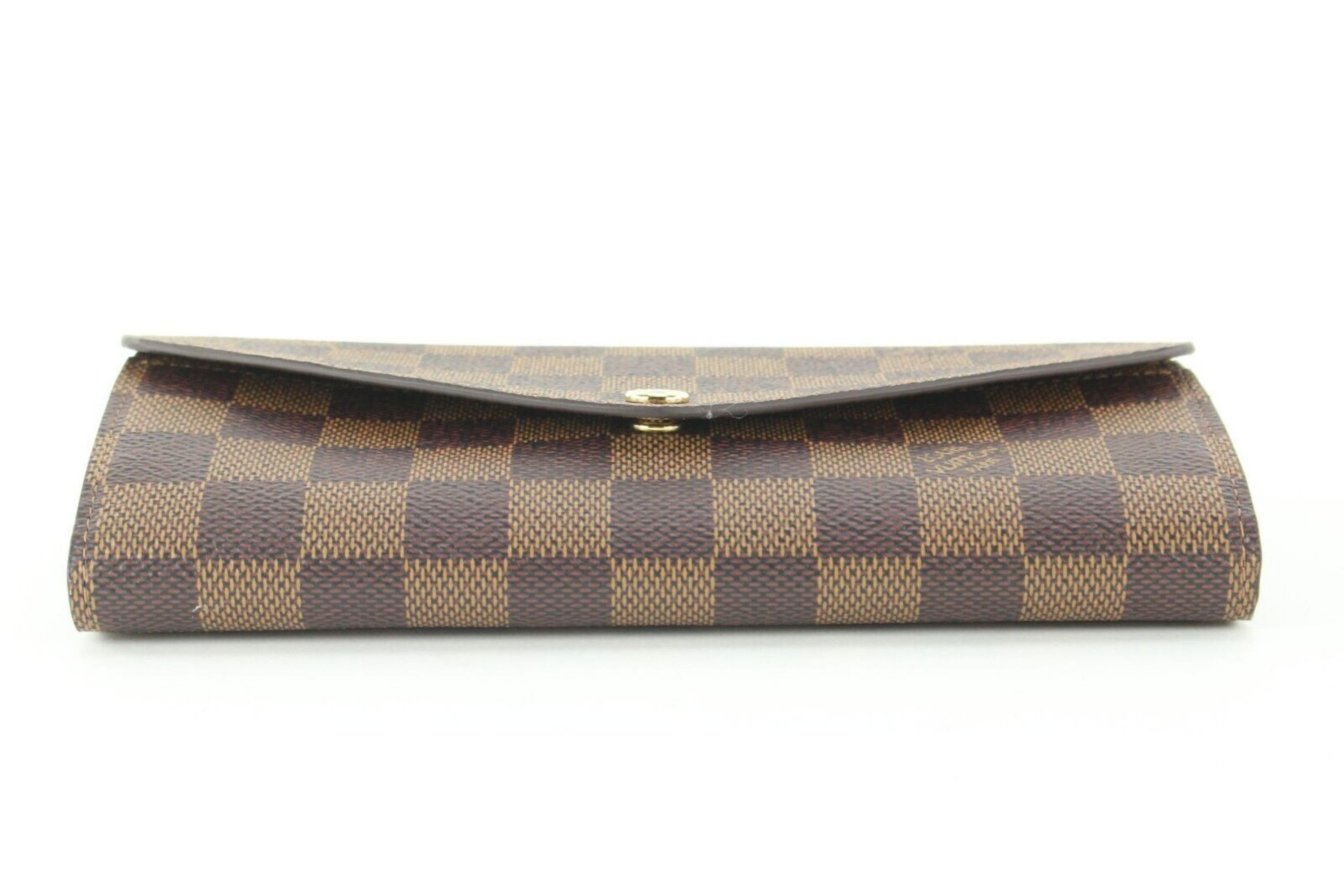 Women's Louis Vuitton Damier Ebene Porte Tresor Sarah Flap Wallet 1LK0105 For Sale