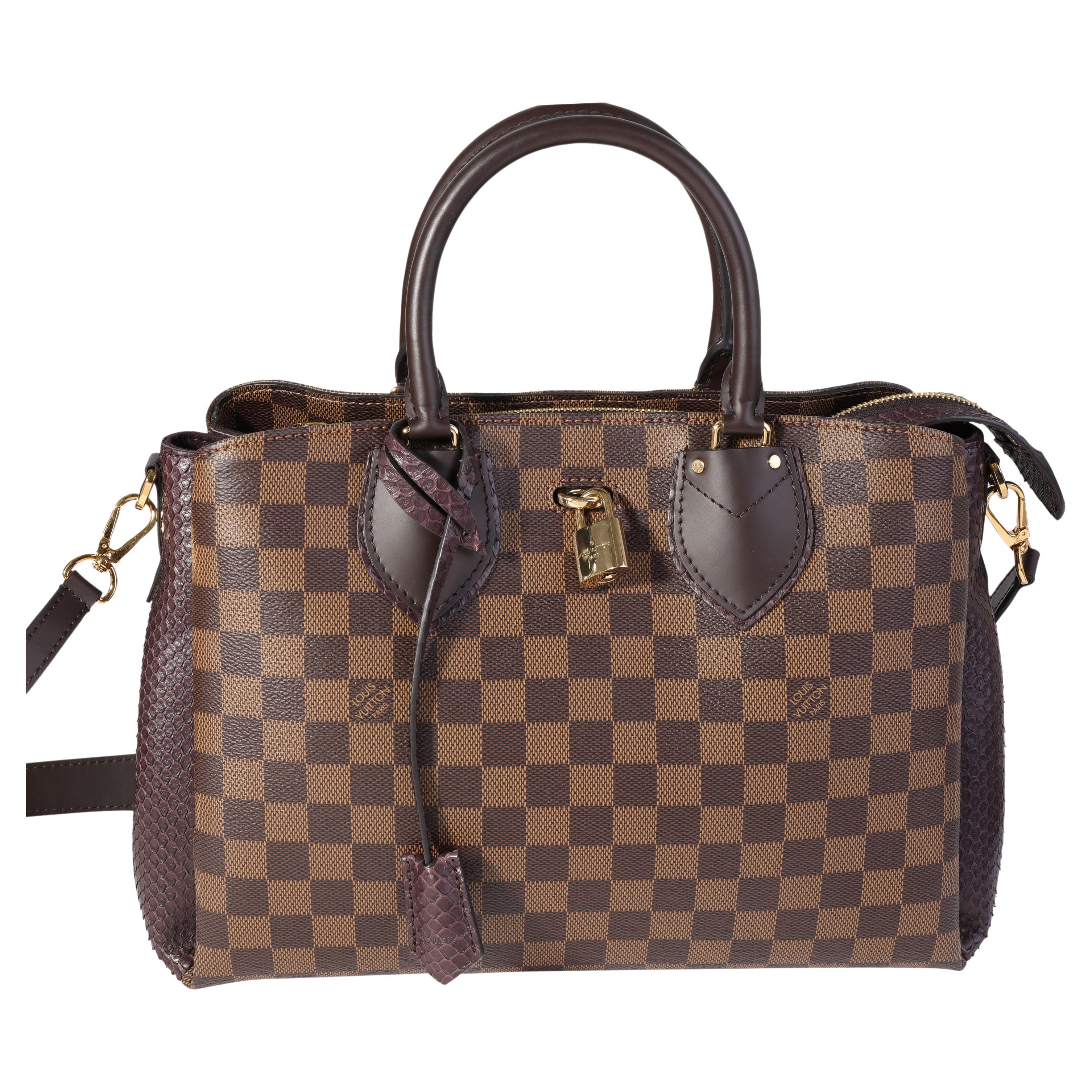 Louis Vuitton Damier Ebene & Purple Python Normandy Bag For Sale