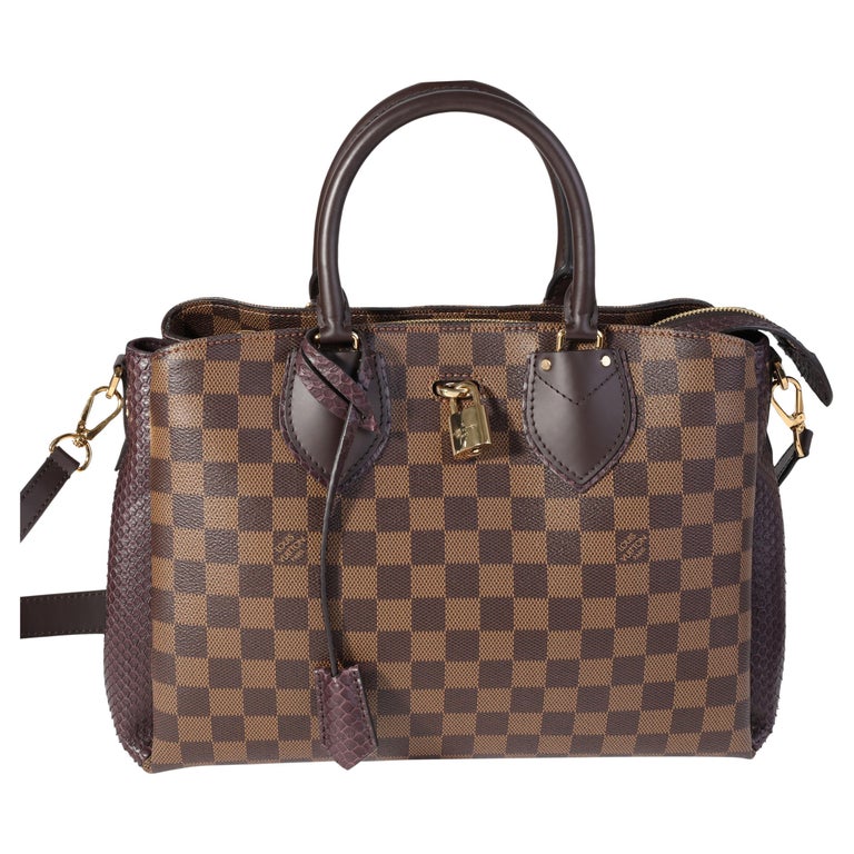 Louis Vuitton Damier Ebene and Purple Python Normandy Bag For Sale