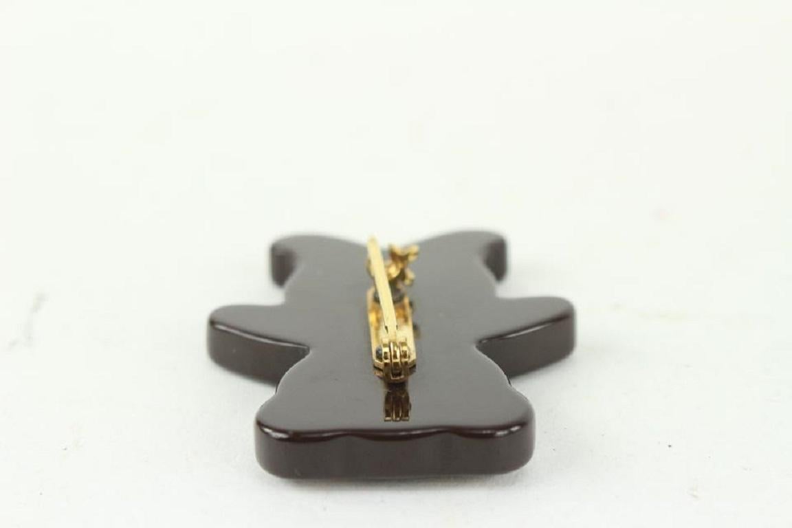 Louis Vuitton Damier Ebene Resin Teddy Bear Brooch Pin 101lv15 4