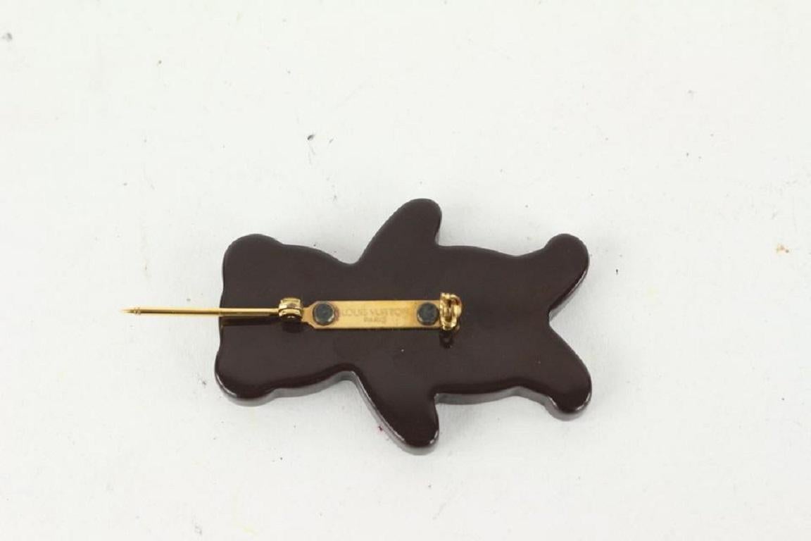 Louis Vuitton Damier Ebene Resin Teddy Bear Brooch Pin 101lv15 6