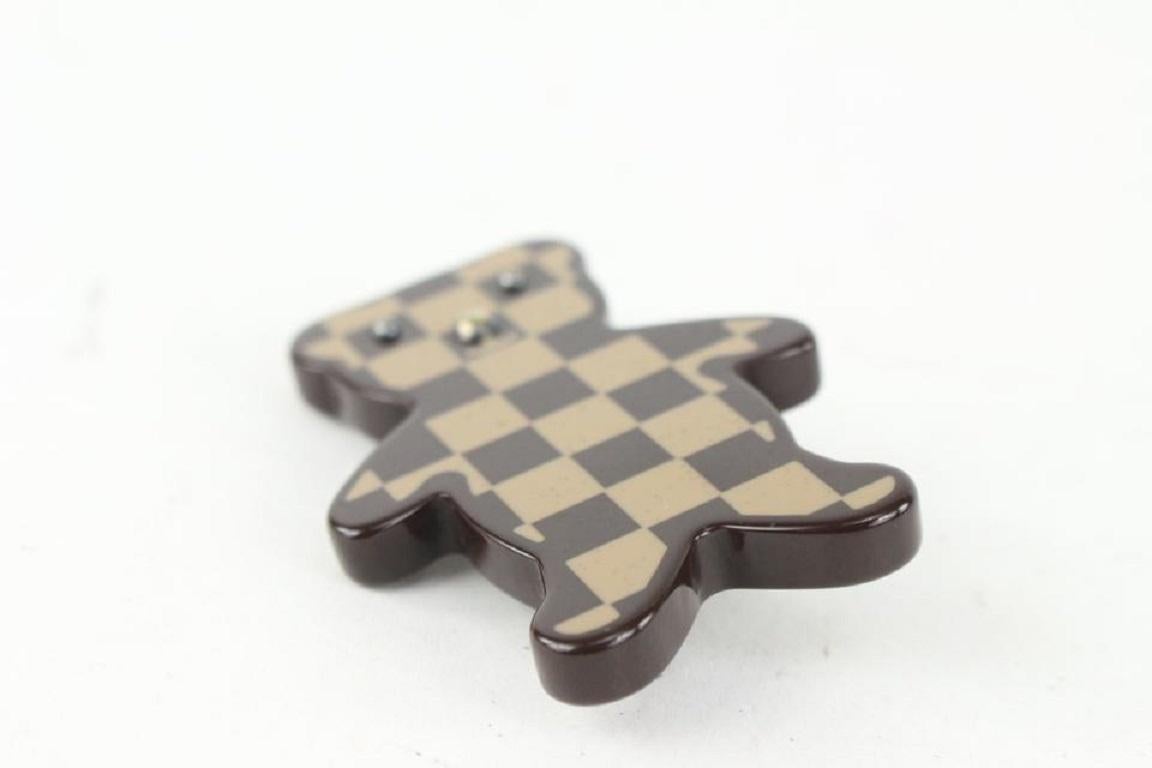 Louis Vuitton Damier Ebene Resin Teddy Bear Brooch Pin 101lv15 1