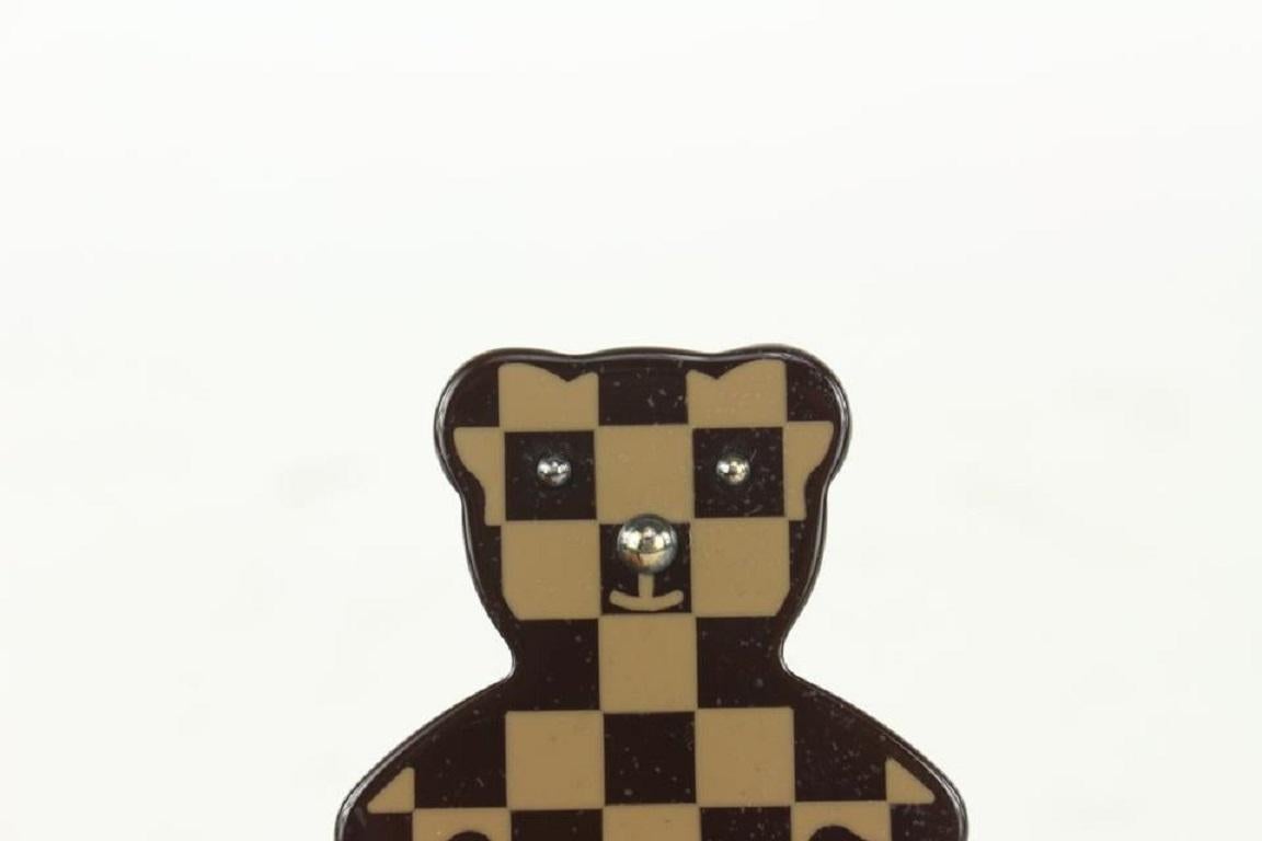 Louis Vuitton Damier Ebene Resin Teddy Bear Brooch Pin 101lv15 2