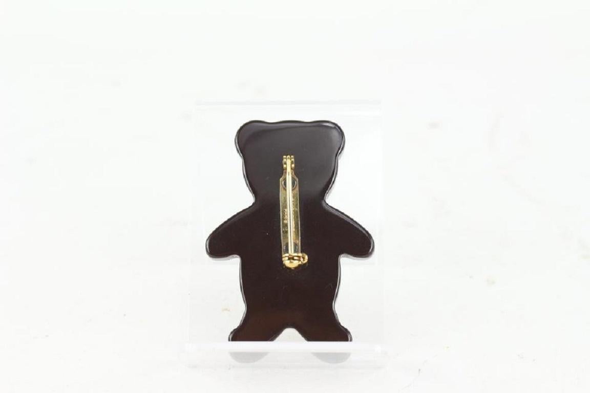 Louis Vuitton Damier Ebene Resin Teddy Bear Brooch Pin 101lv15 3