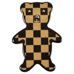 Louis Vuitton Damier Ebene Resin Teddy Bear Brooch Pin 101lv15