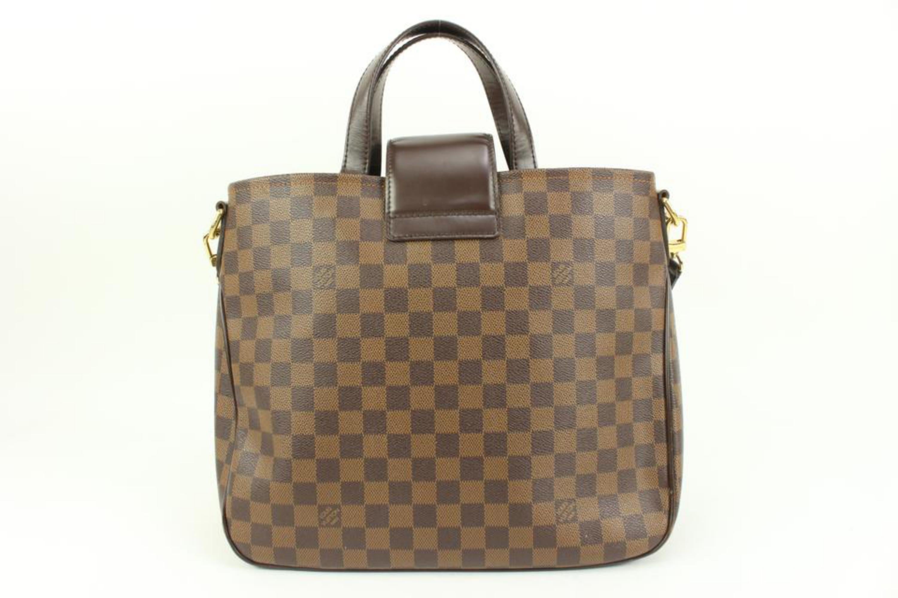 Louis Vuitton Damier Ebene Rosebery 2way Crossbody Tote Bag 41lk81 In Good Condition For Sale In Dix hills, NY
