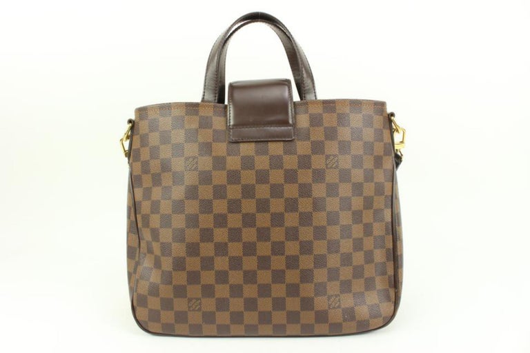 LV Cabas Roseberry Brown Damier Ebene Coated Canvas with Leather