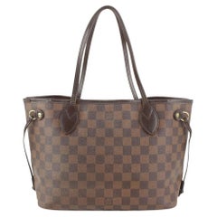 Louis Vuitton Damier Ebene Small Neverfull PM Tote 93lv4