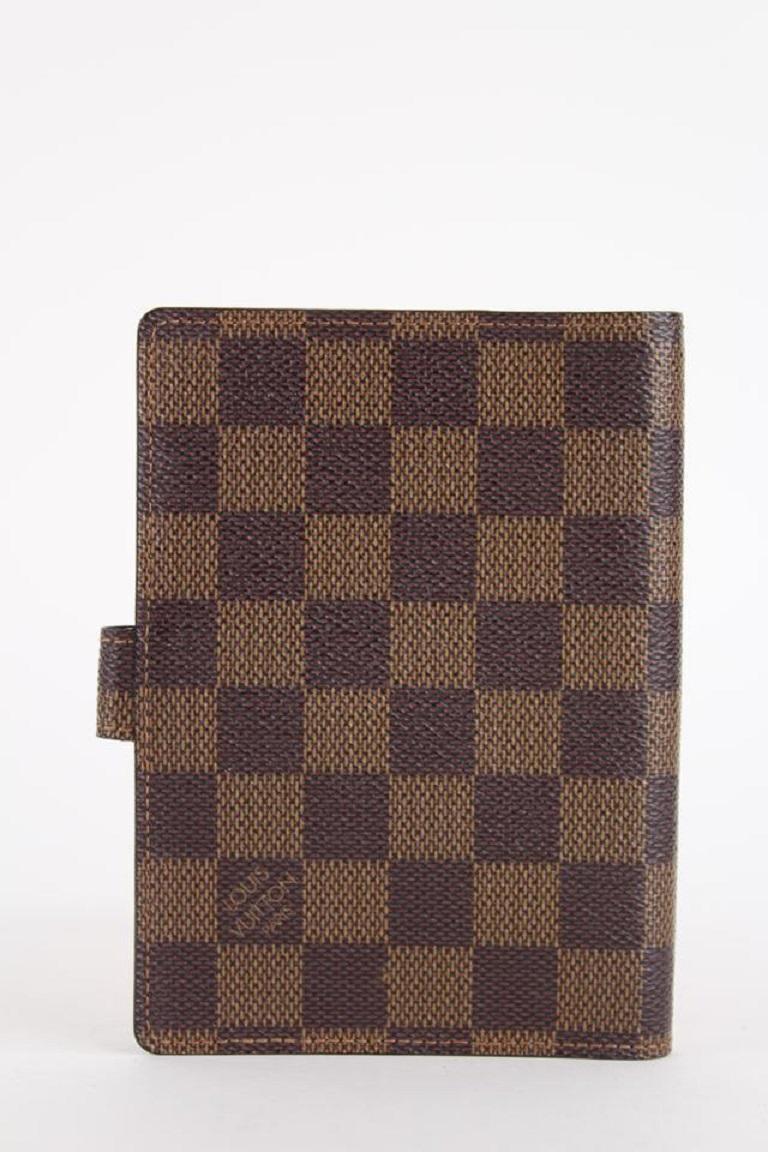 Louis Vuitton Damier Ebene Small Ring Agenda PM Diary Cover 5LVS1214 In Good Condition For Sale In Dix hills, NY