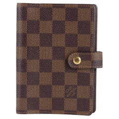 Agenda Louis Vuitton petit anneau en damier ébène PM, couverture de journal 5LVS1214