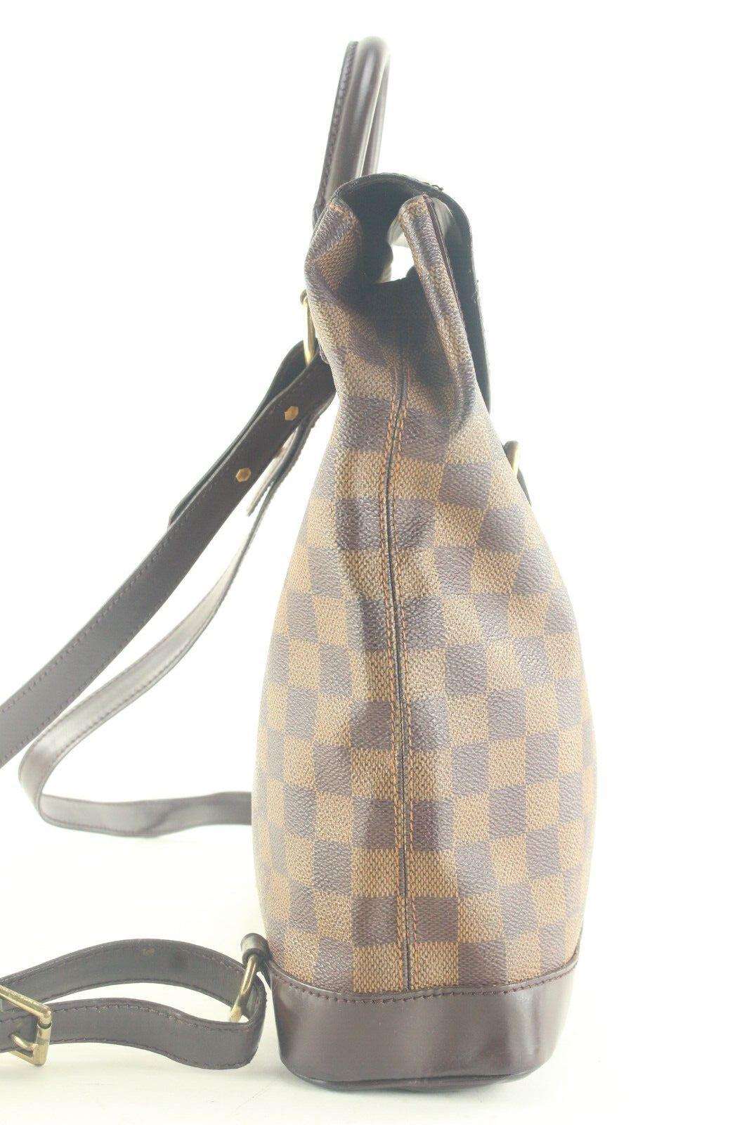 Brown Louis Vuitton Damier Ebene Soho Backpack 2LV117K For Sale