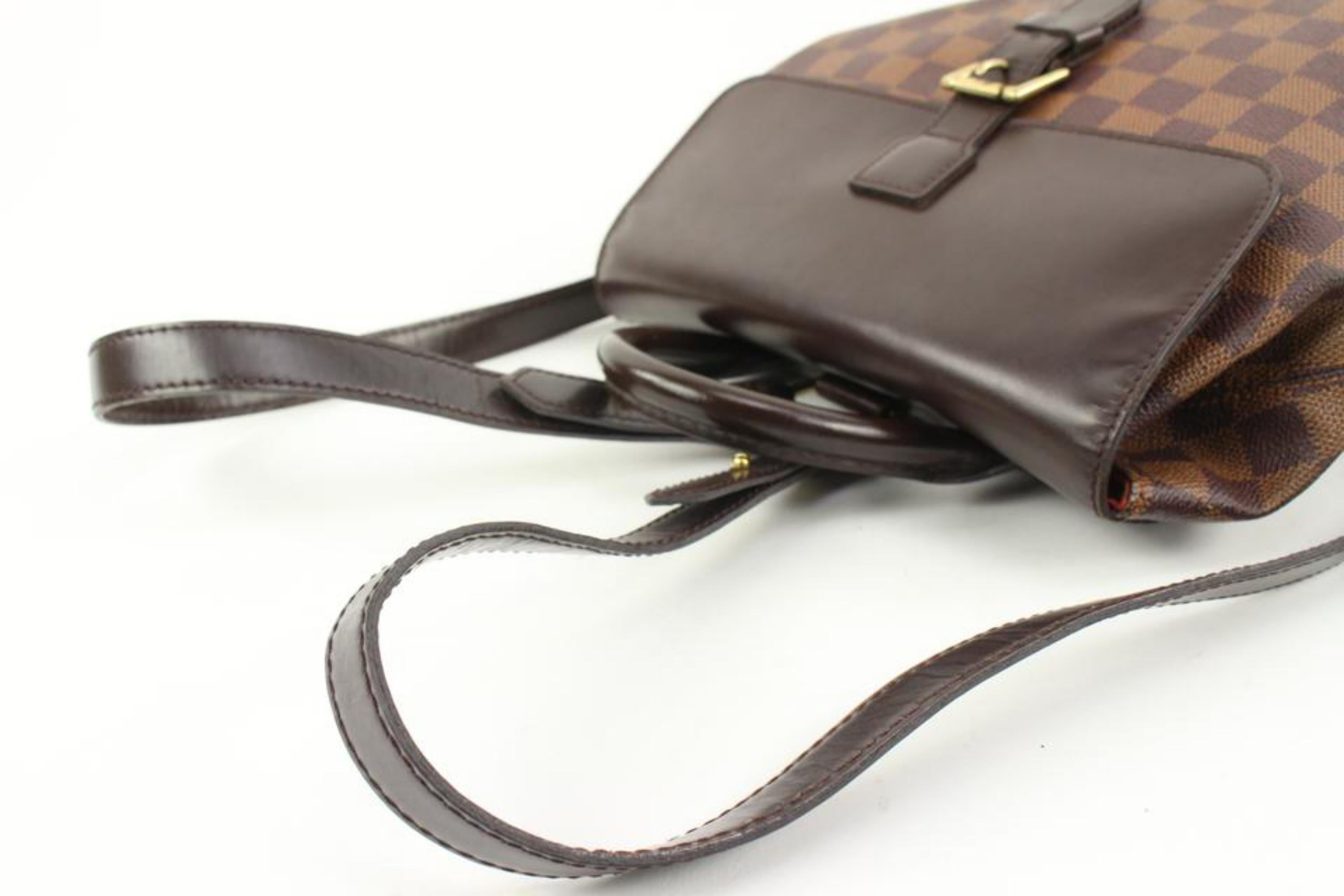 Gray Louis Vuitton Damier Ebene Soho Backpack s210lv61 For Sale