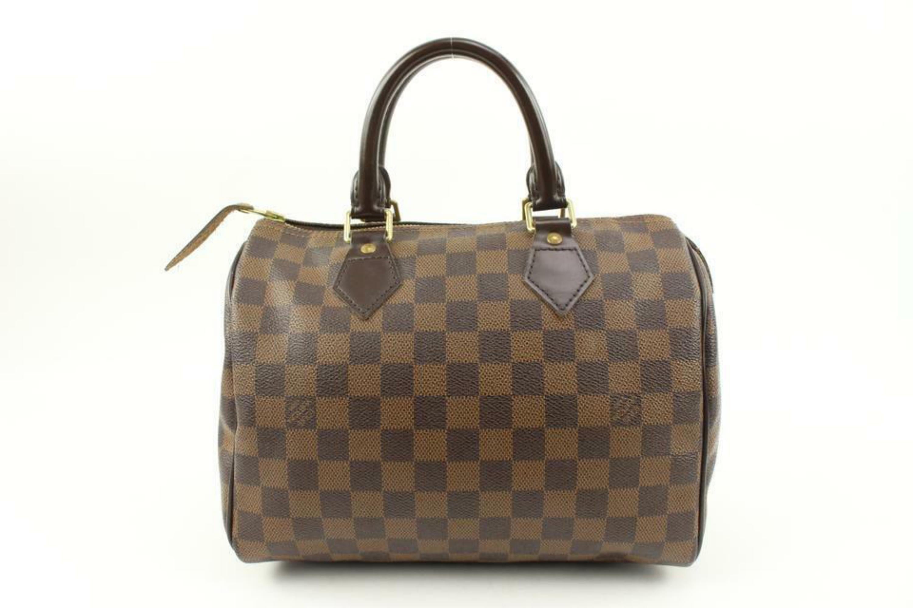 Louis Vuitton Damier Ebene Speedy 25 Boston Bag PM 1LV1114b For Sale 4