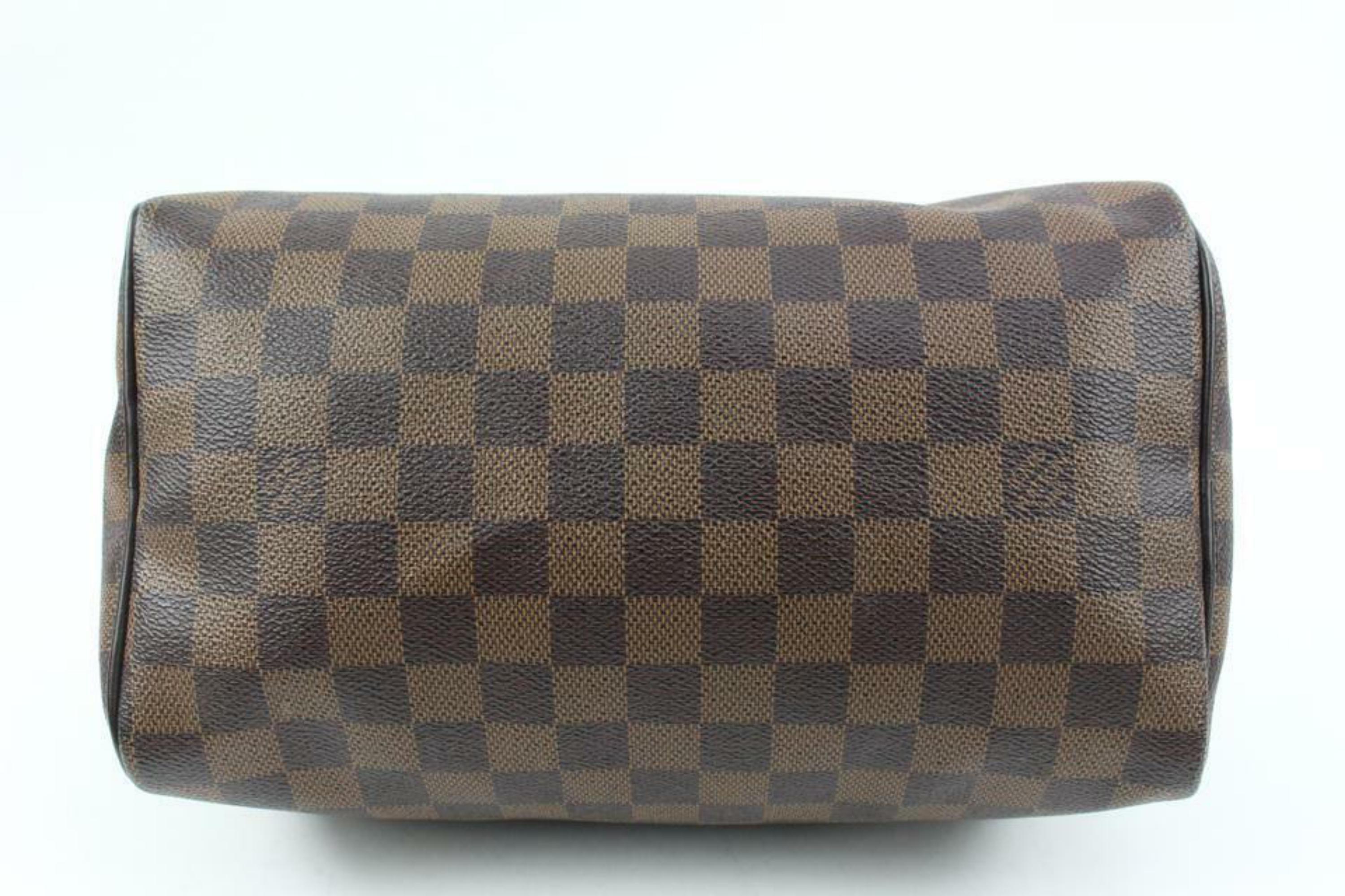 Women's Louis Vuitton Damier Ebene Speedy 25 Boston Bag PM 1LV1114b For Sale
