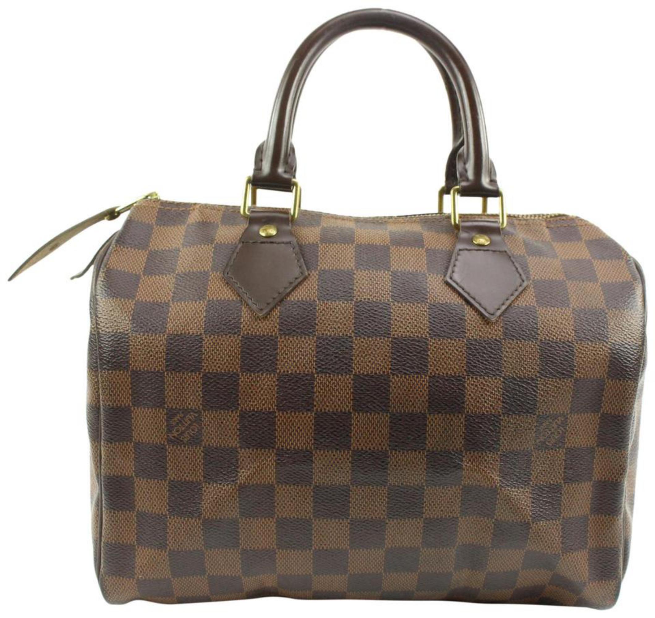 Louis Vuitton Damier Ebene Speedy 25 Boston Bag PM 67lv218s For Sale 4