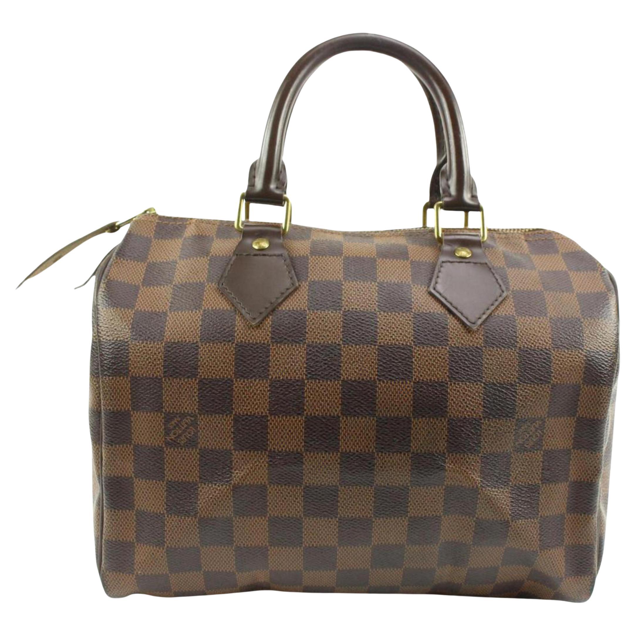 Louis Vuitton Damier Ebene Speedy 25 Boston Bag PM 67lv218s For Sale