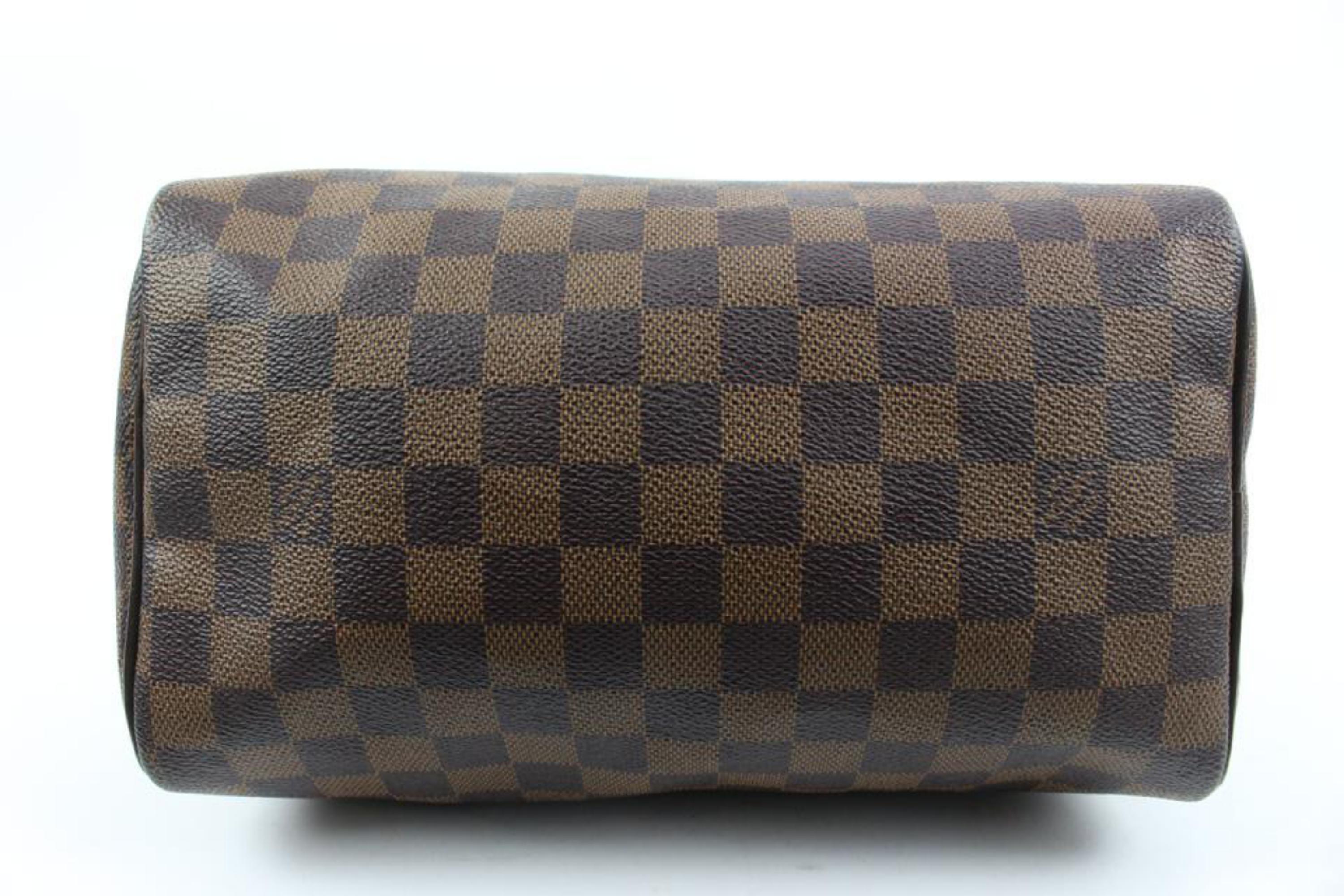 Brown Louis Vuitton Damier Ebene Speedy 25 Boston Bag PM 75lv225s For Sale