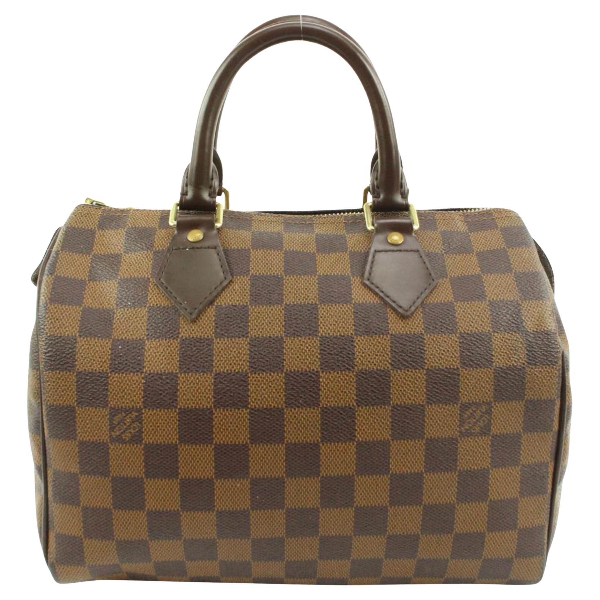 Louis Vuitton Damier Ebene Speedy 25 Boston Bag PM 75lv225s For Sale