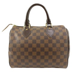 Louis Vuitton Damier Ebene Speedy 25 Boston Bag PM 95lv228s
