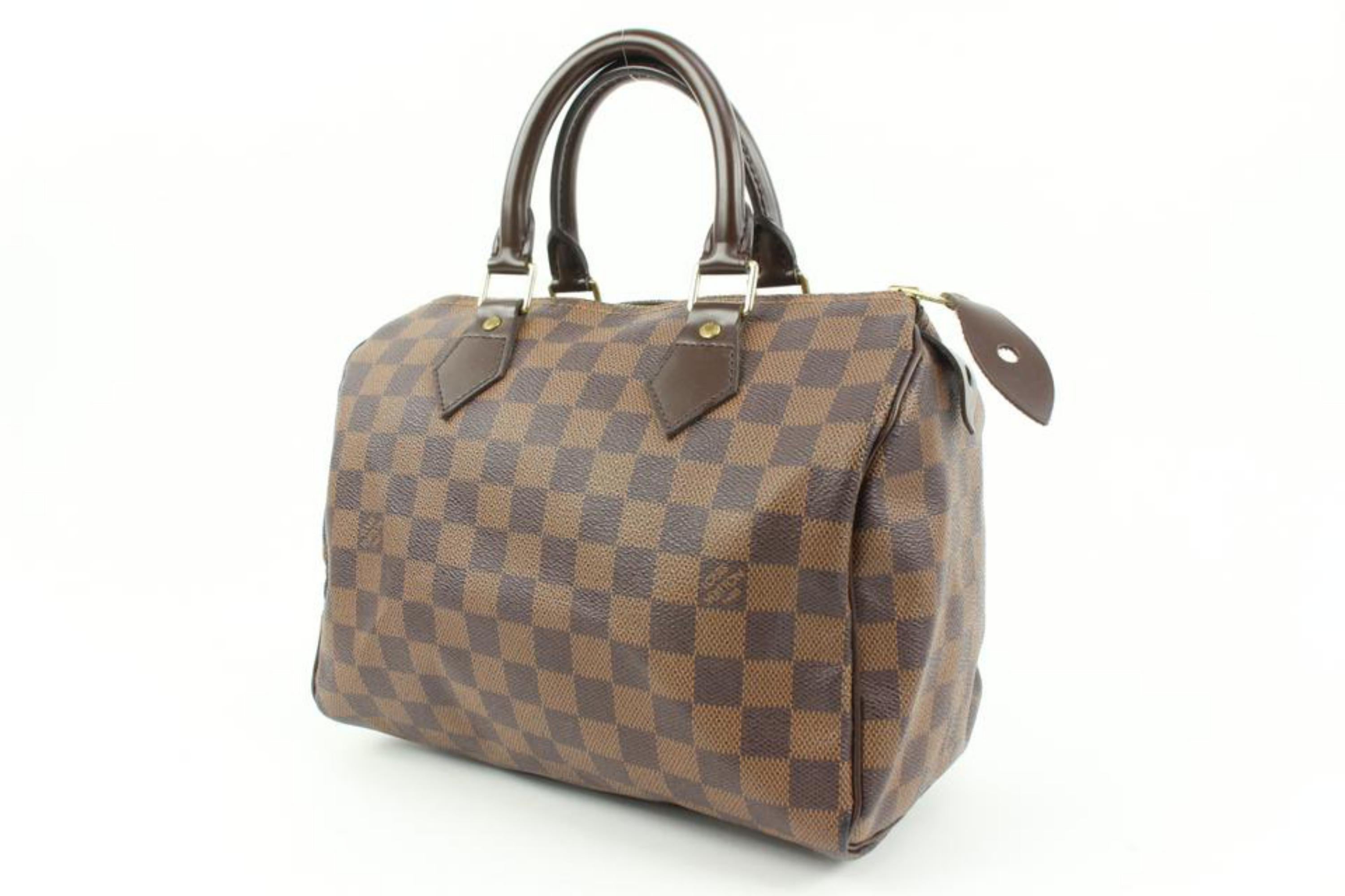 Louis Vuitton Damier Ebene Speedy 25 Boston Bag s27lv5
Date Code/Serial Number: SP0086
Made In: France
Measurements: Length:  10