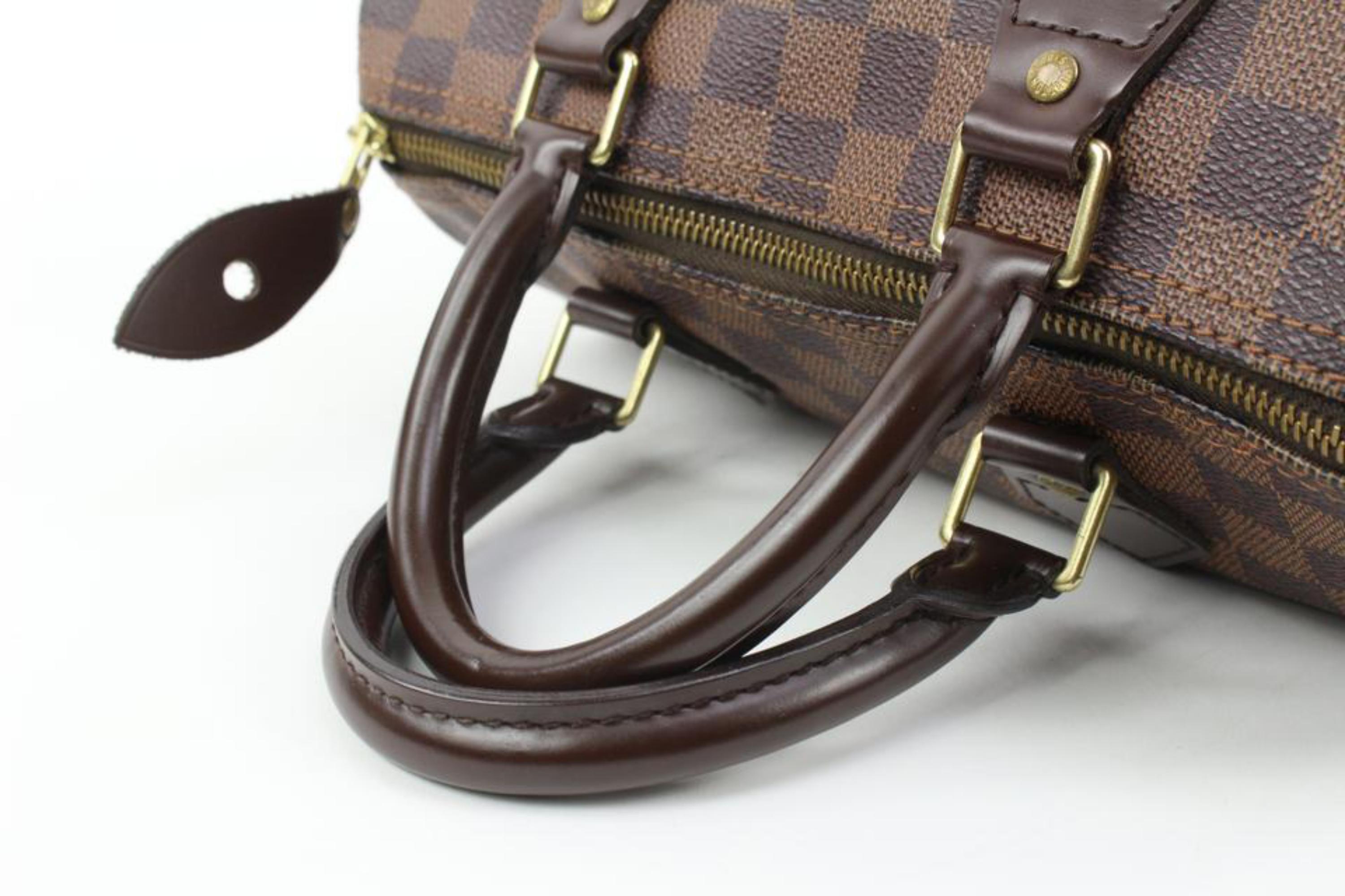 Louis Vuitton Damier Ebene Speedy 25 Boston Bag s27lv5 For Sale 1