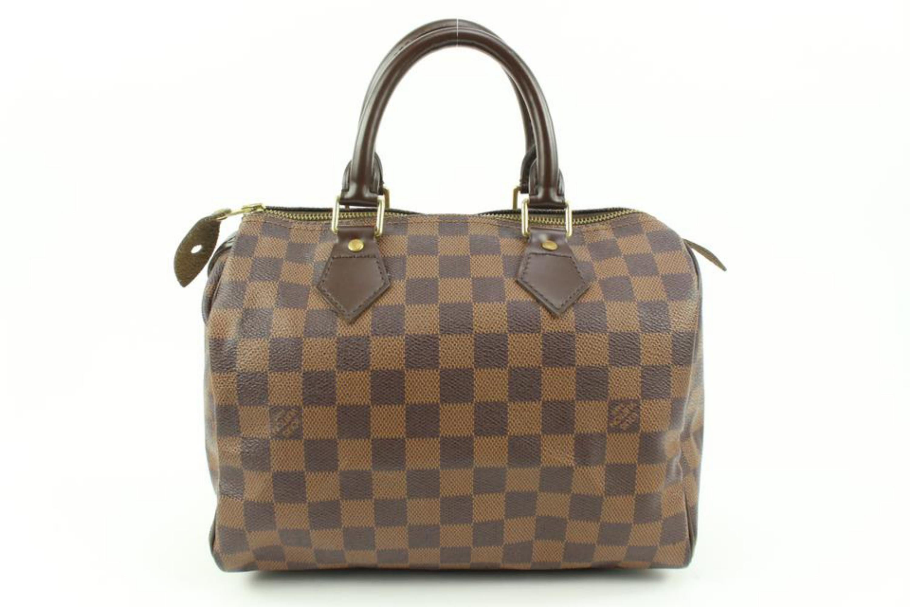 Louis Vuitton Damier Ebene Speedy 25 Boston Bag s27lv5 For Sale 2