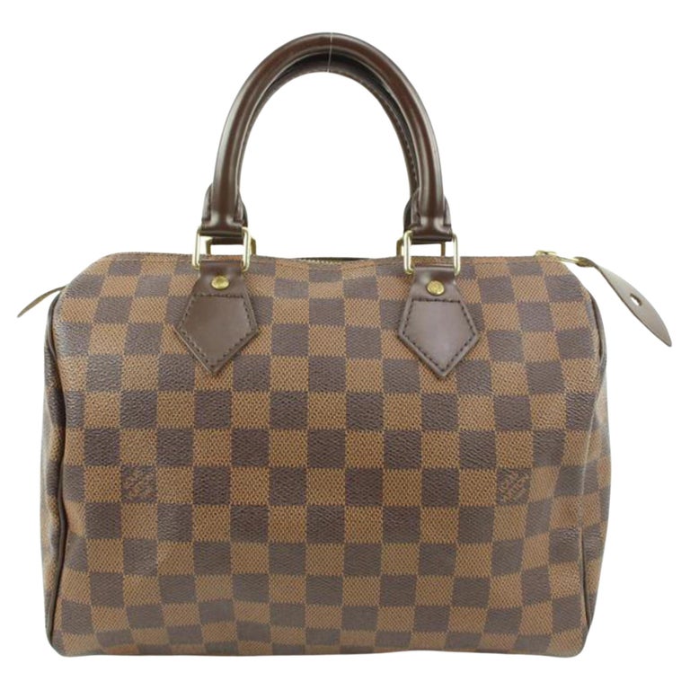 Louis Vuitton Damier Ebene Speedy 25 Boston Bag s27lv5 For Sale at