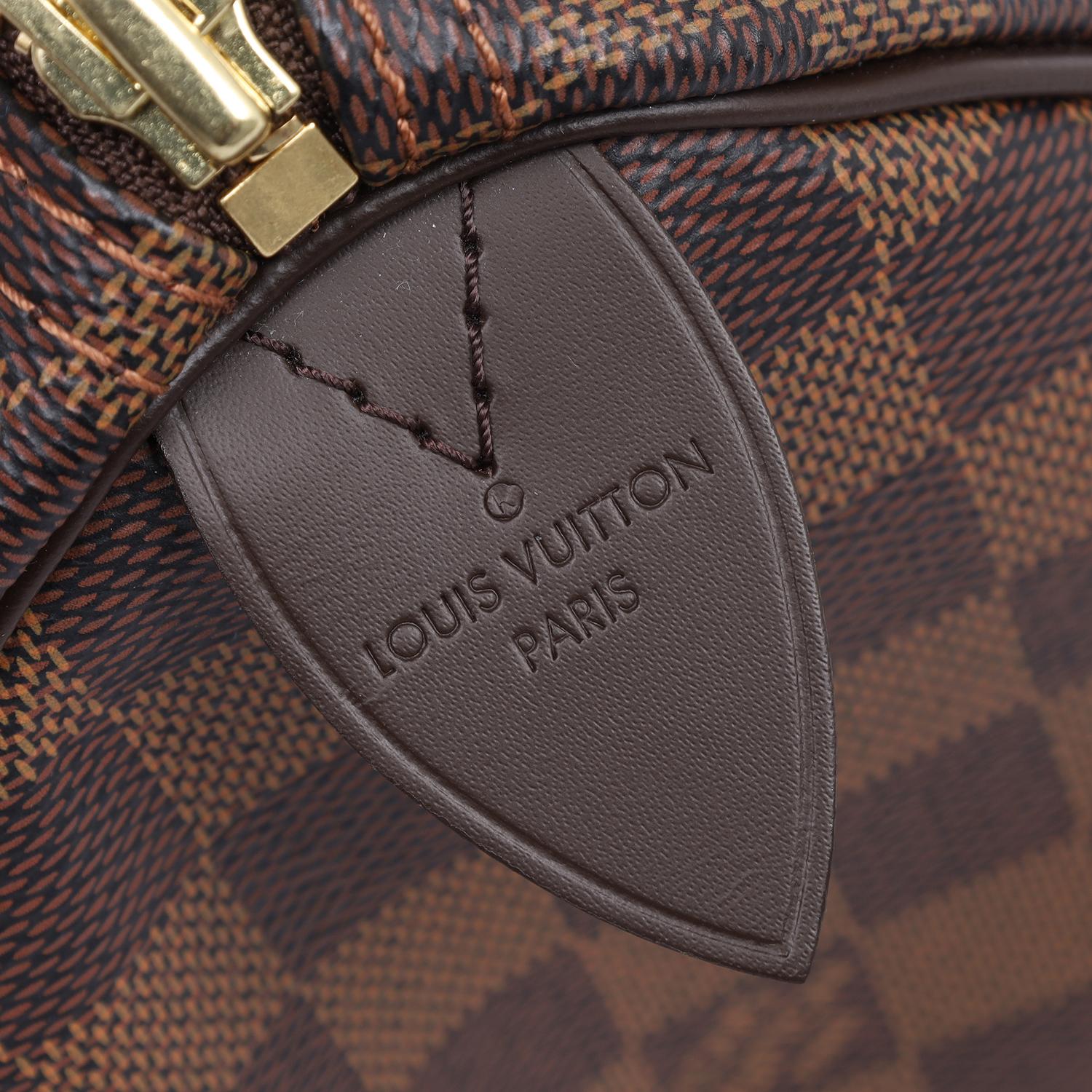 Louis Vuitton Damier Ebene Speedy 25 Cross Body Bag 9
