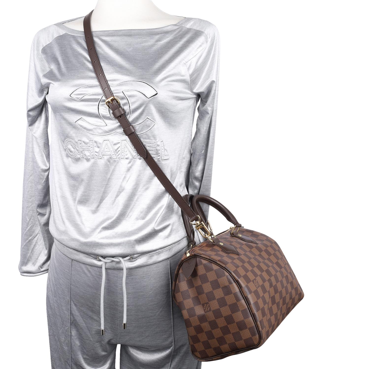 Louis Vuitton Damier Ebene Speedy 25 Cross Body Bag In New Condition In Salt Lake Cty, UT