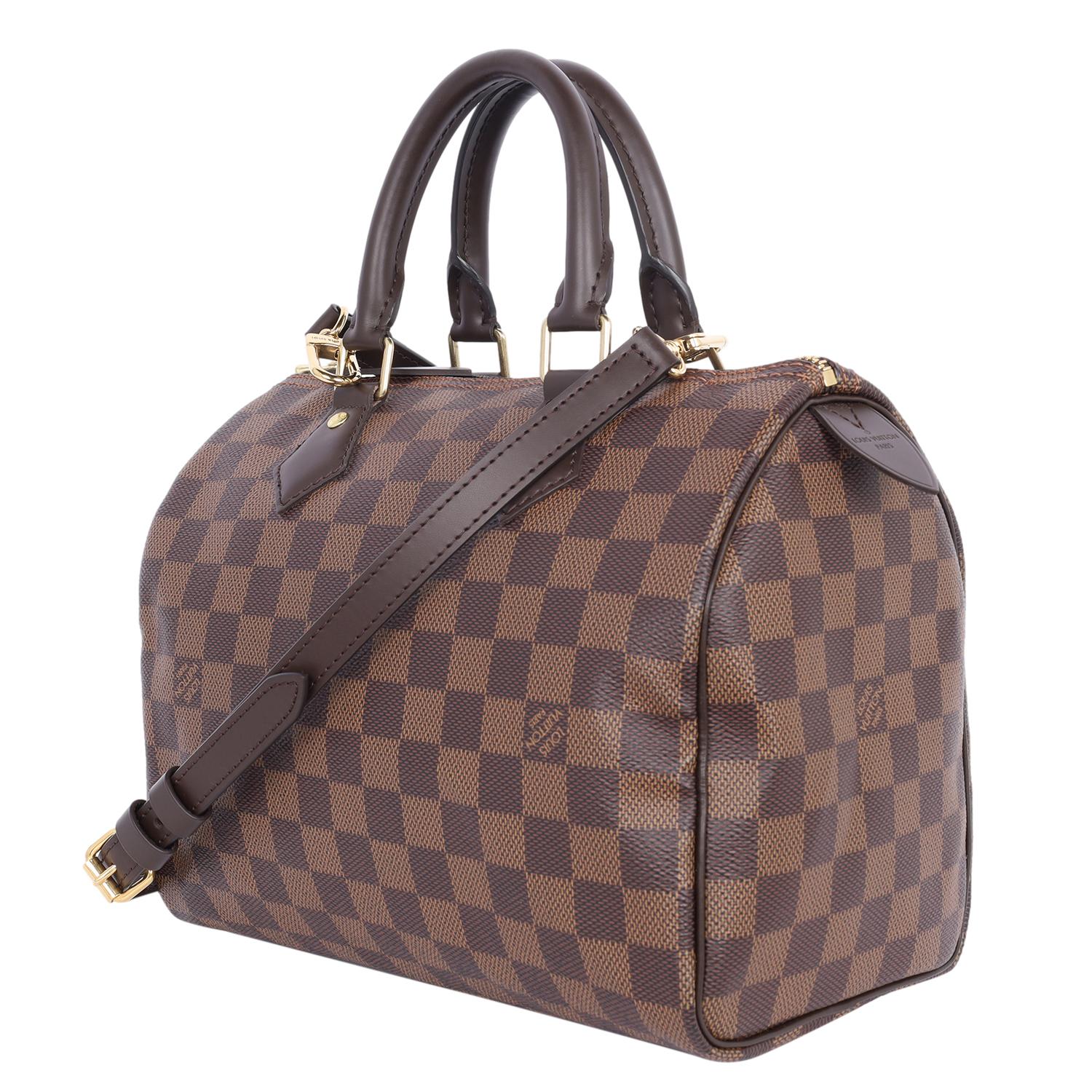 Louis Vuitton Damier Ebene Speedy 25 Cross Body Bag 4