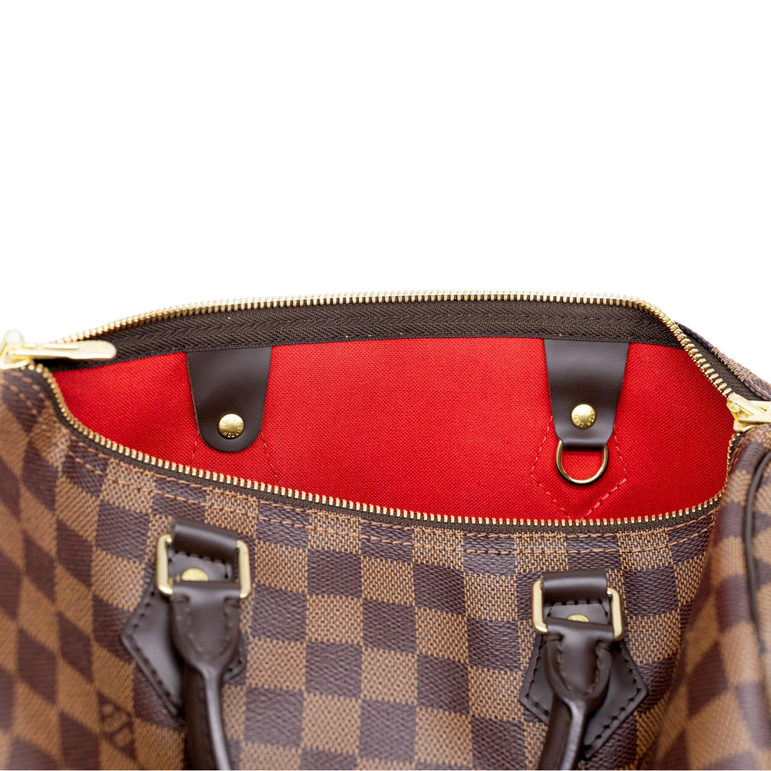 Women's or Men's Louis Vuitton Damier Ebene Speedy 30 Bandoulière Top Handle Bag, USA 2019.