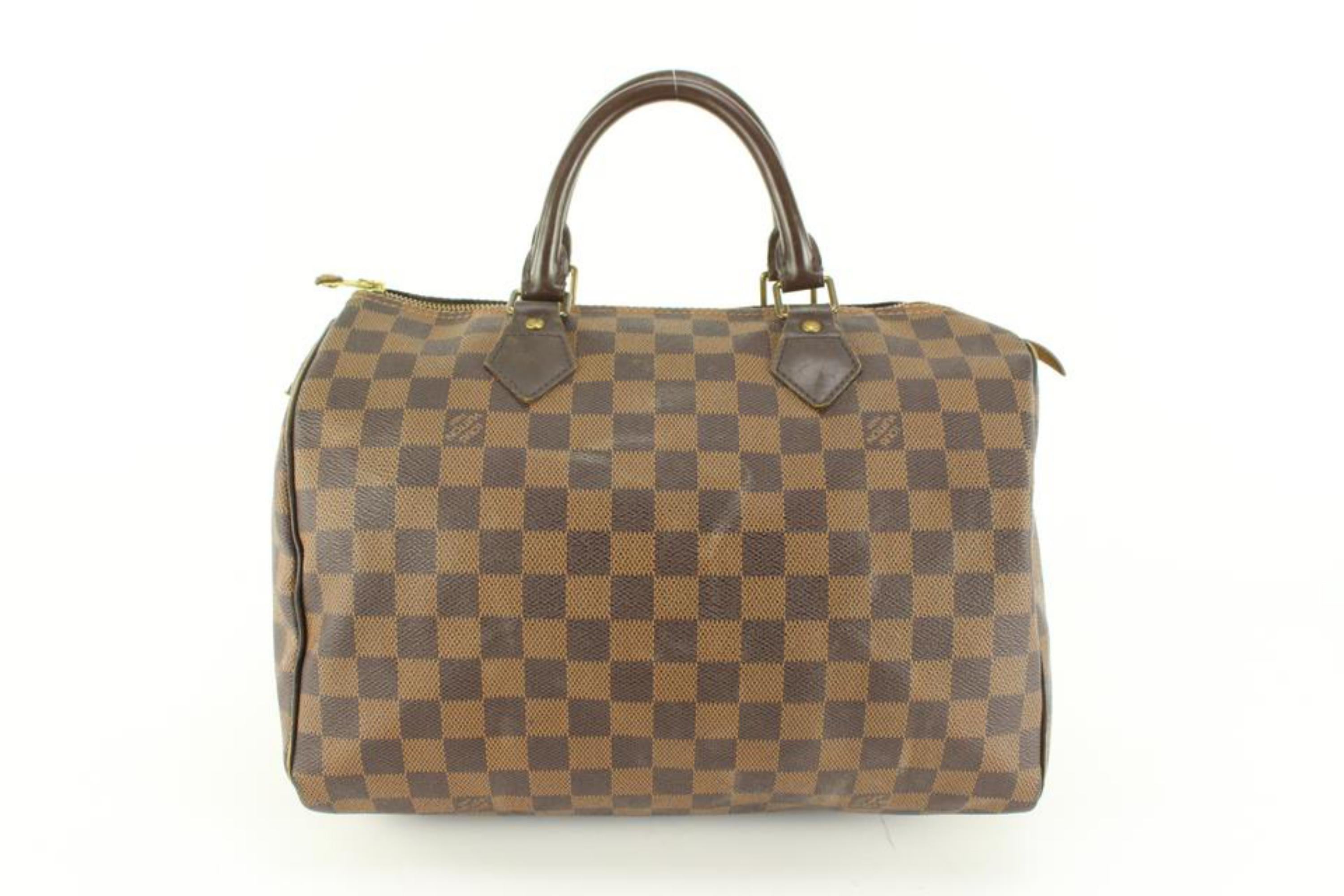 Louis Vuitton Damier Ebene Speedy 30 Boston 1lz526s In Good Condition For Sale In Dix hills, NY