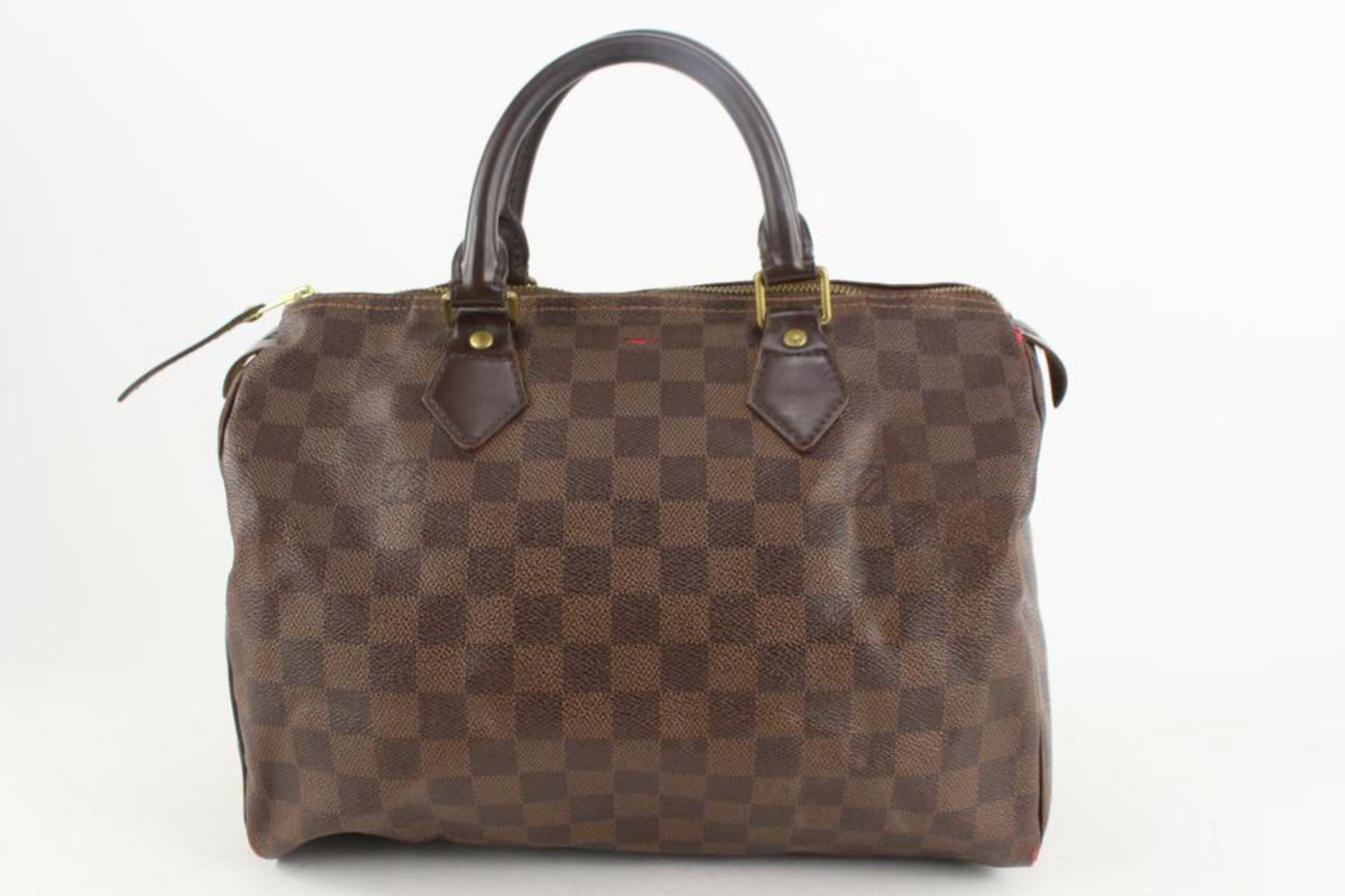 Women's Louis Vuitton Damier Ebene Speedy 30 Boston Bag 7lv1108 For Sale