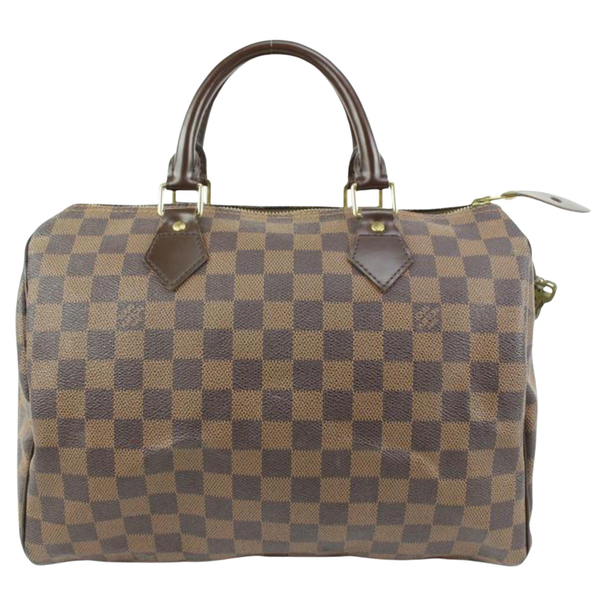 Louis Vuitton Damier Ebene Speedy 30 Boston Bag MM 58lk325s For Sale