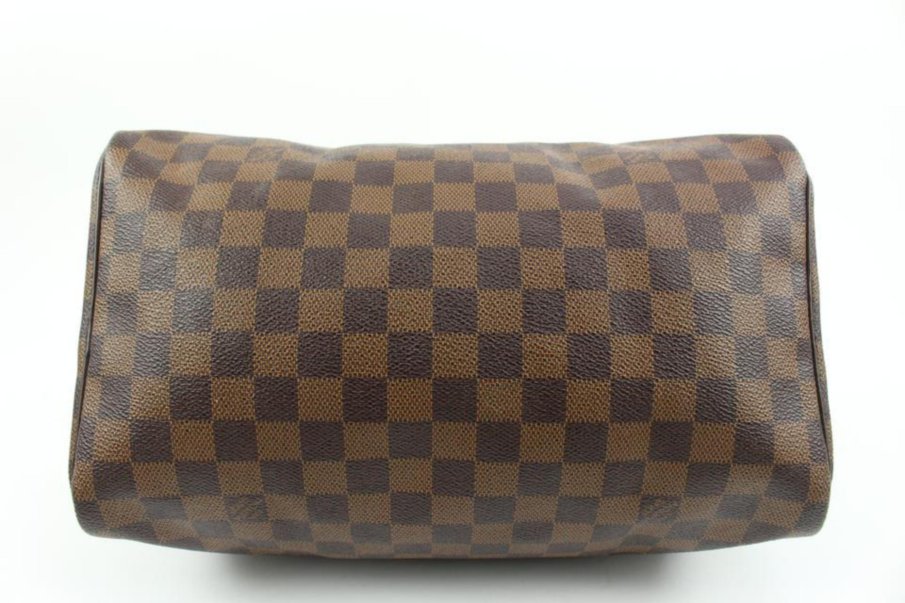 Louis Vuitton Damier Ebene Speedy 30 Boston Bag MM 68lv218s In Good Condition For Sale In Dix hills, NY
