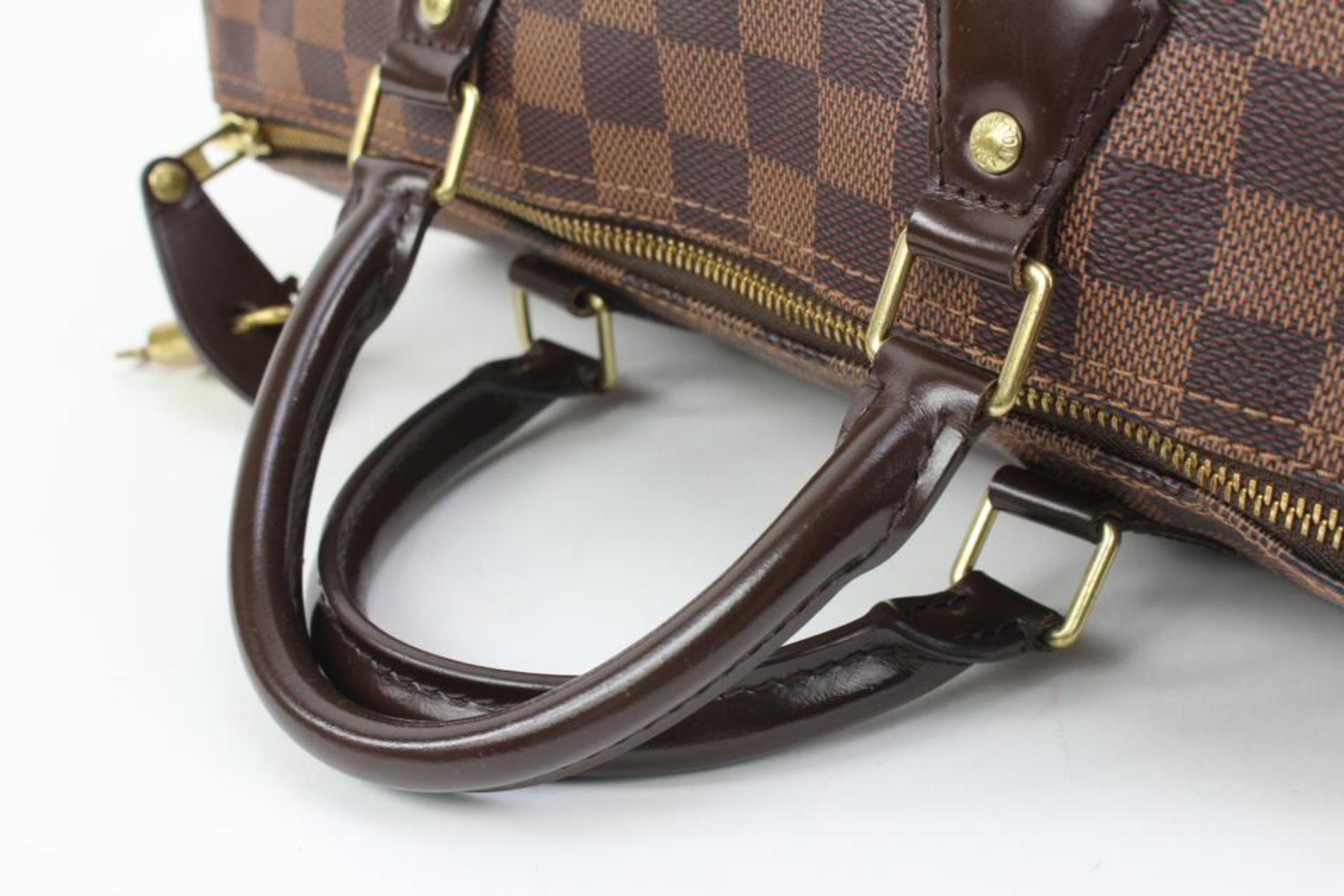 Brown Louis Vuitton Damier Ebene Speedy 30 Boston Bag MM 93lk33s For Sale