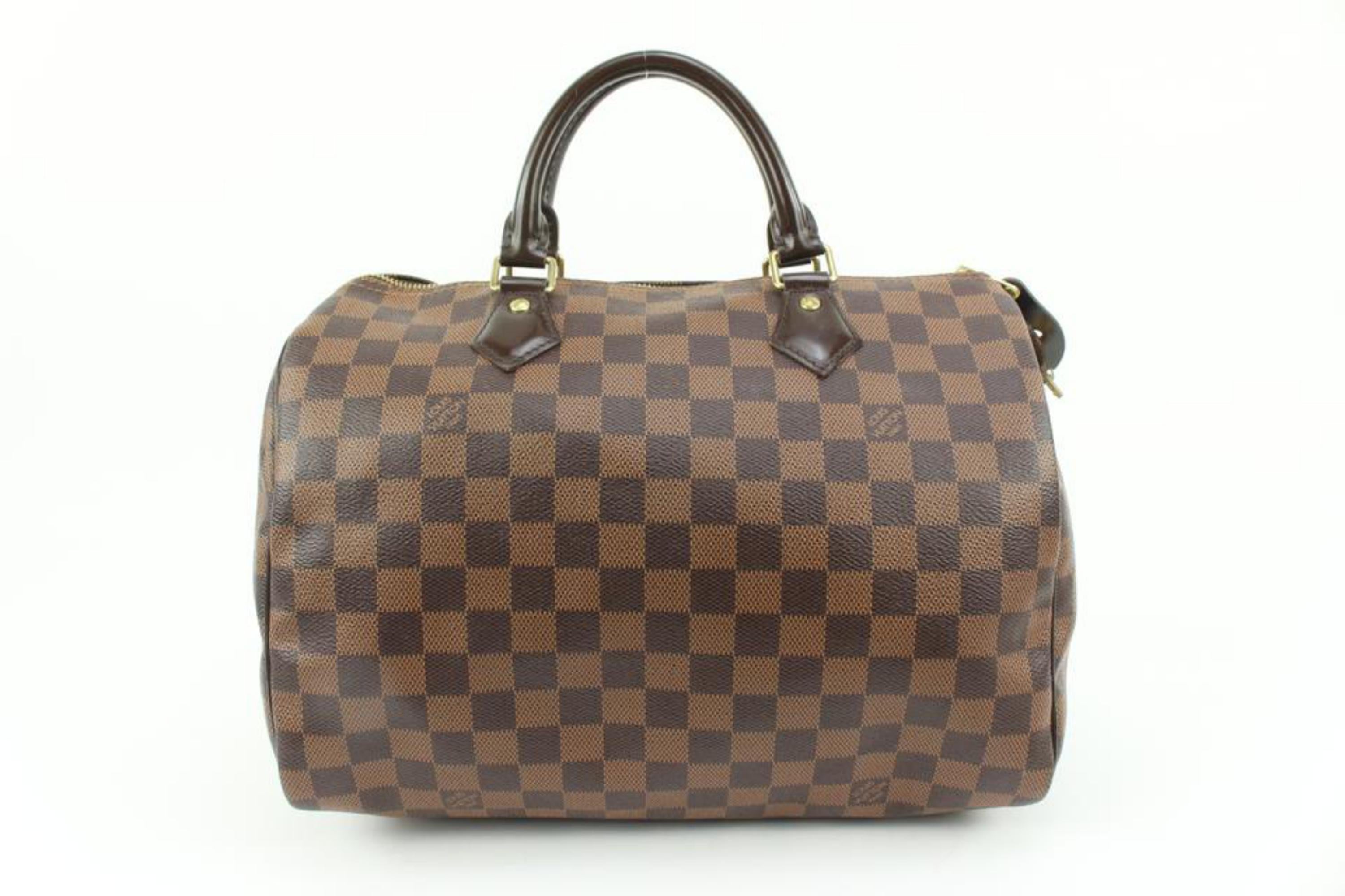 Louis Vuitton Damier Ebene Speedy 30 Boston Bag MM 93lk33s In Good Condition For Sale In Dix hills, NY